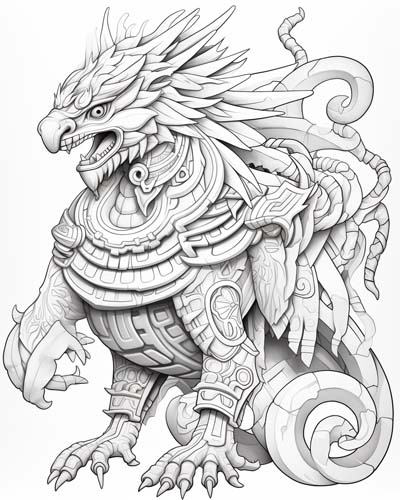 Quetzalcoatl coloring page