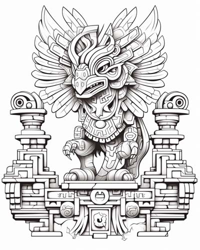Quetzalcoatl coloring page