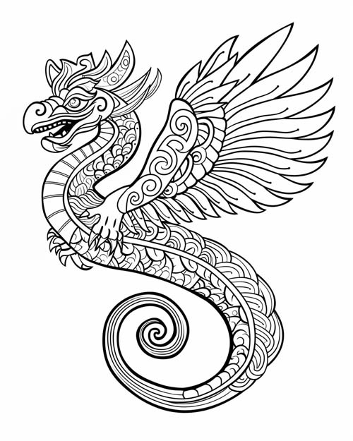 Quetzalcoatl coloring page