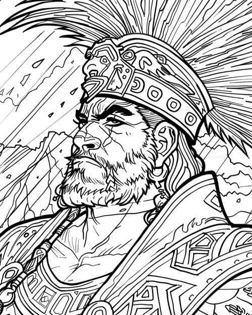 Tlaloc coloring page