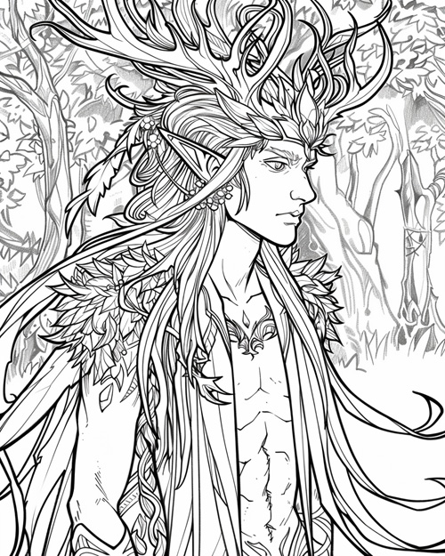 elverfolk coloring page