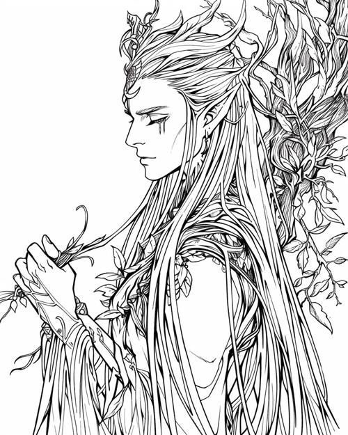 elverfolk coloring page