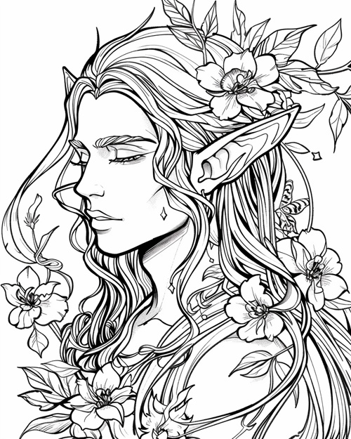 elverfolk coloring page