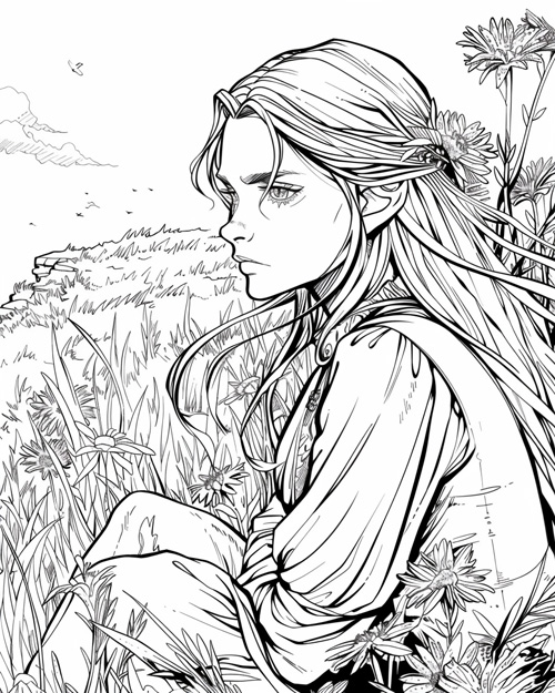 elverfolk coloring page