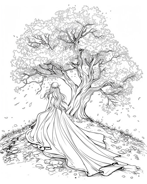 elf hill coloring page