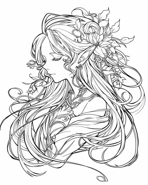 elverfolk coloring page