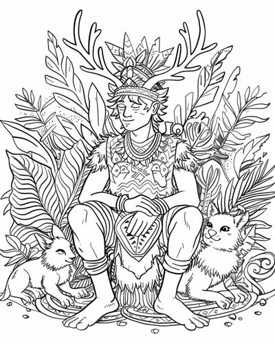 coloring page of Yum Kaax
