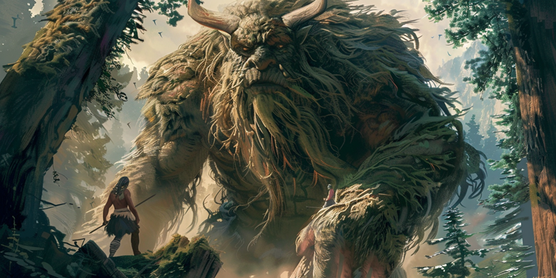 Gilgamesh faces the forest guardian