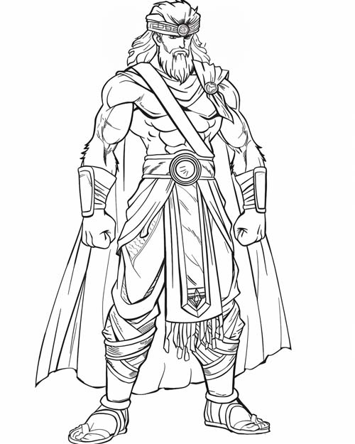 coloring page of Gilgamesh, King of Uruk