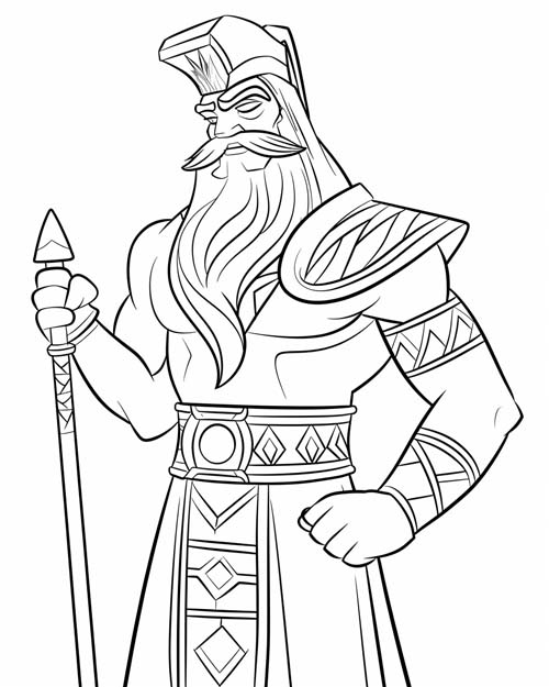 simple coloring page of Gilgamesh