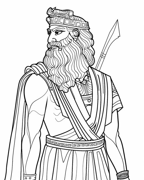 simple coloring page of Gilgamesh