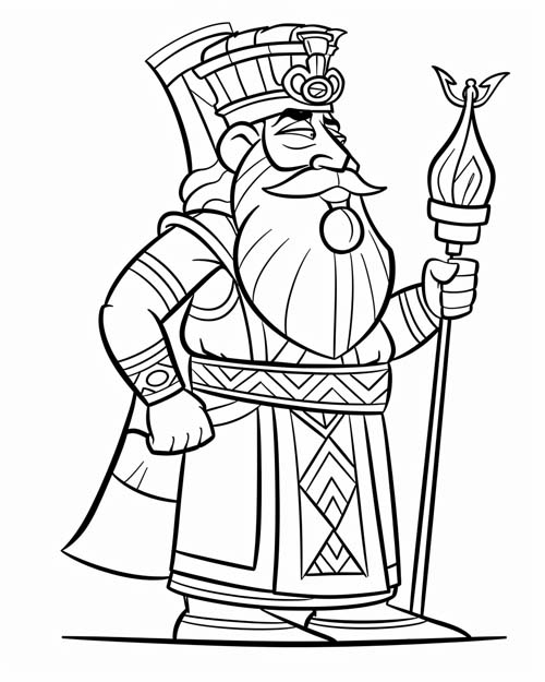 simple coloring page of Gilgamesh