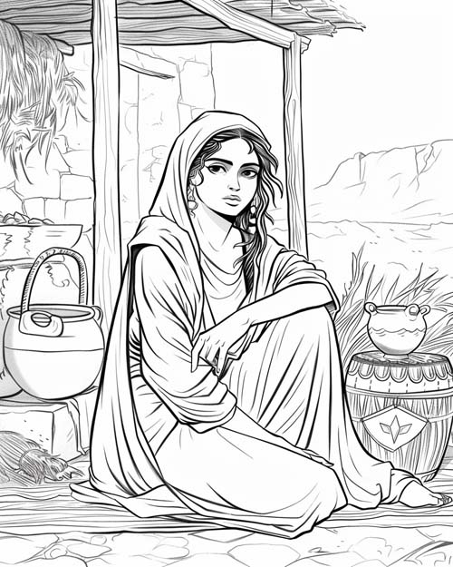 coloring page of Siduri the Alewoman