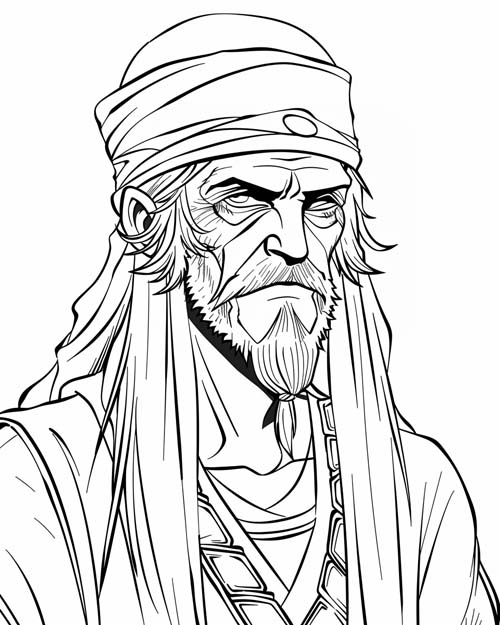 simple coloring page of Utnapishtim the immortal