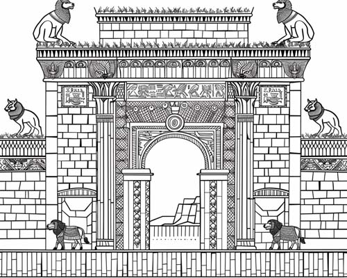 coloring page of Ishtar and the dove