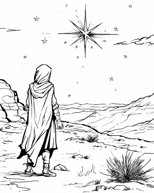 coloring page is Ishtar the eight pointed star