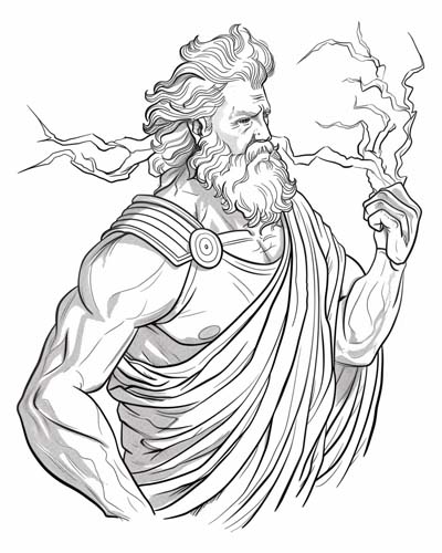 Roman mythology coloring page of Jupiter