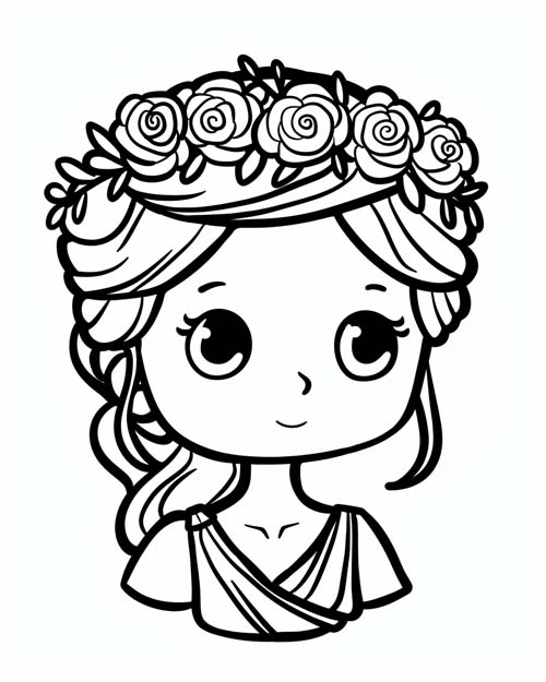 Roman mythology coloring page of Venus