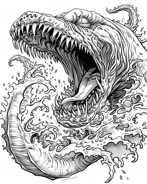 Sea monsters - Scylla coloring page