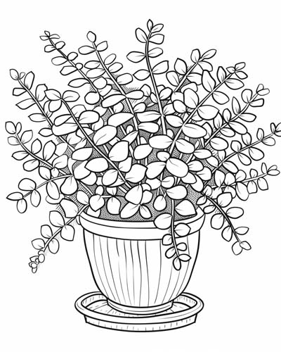 coloring page of a maidenhair fern
