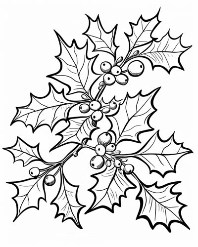 coloring page of holly