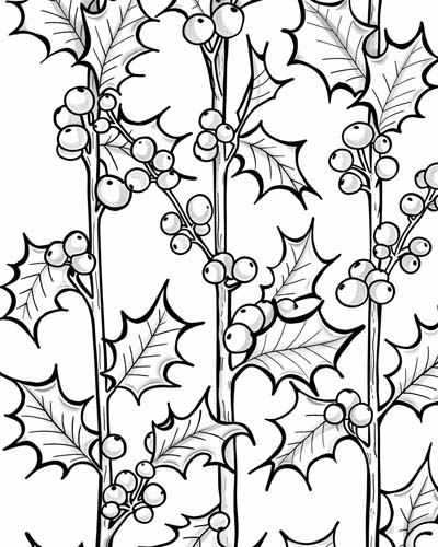 coloring page of holly