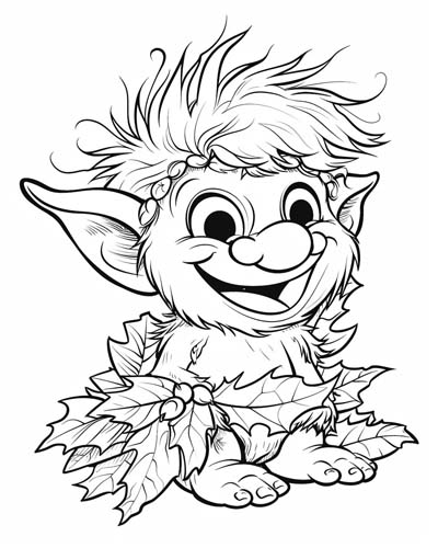coloring page of holly troll