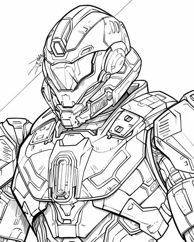coloring page of a Pacific Rim jaegar