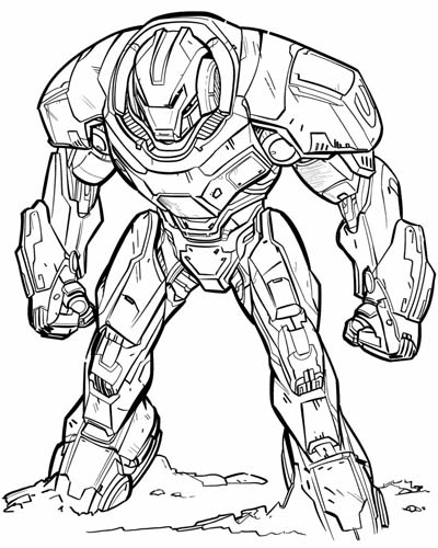 coloring page of a Pacific Rim jaegar