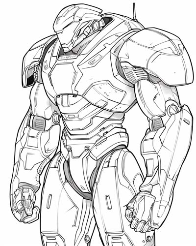 coloring page of a Pacific Rim jaegar