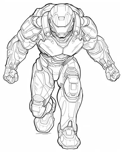 coloring page of a Pacific Rim jaegar