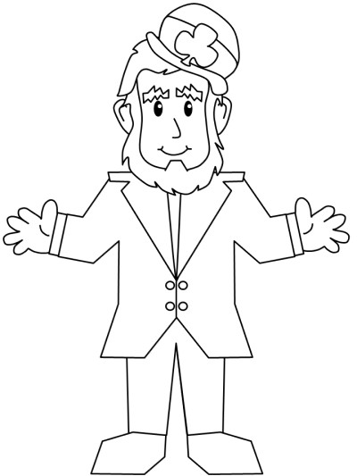 St. Patrick's Day leprechaun coloring page