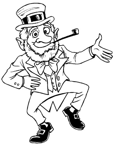 leprechaun dancing coloring page