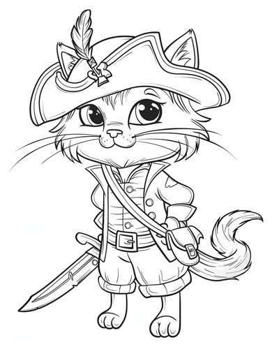 cute cat coloring page