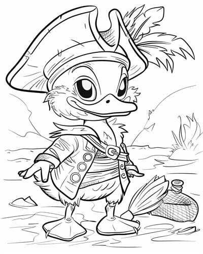 cute duck coloring page