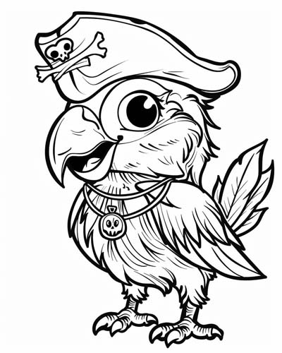 cute parrot coloring page