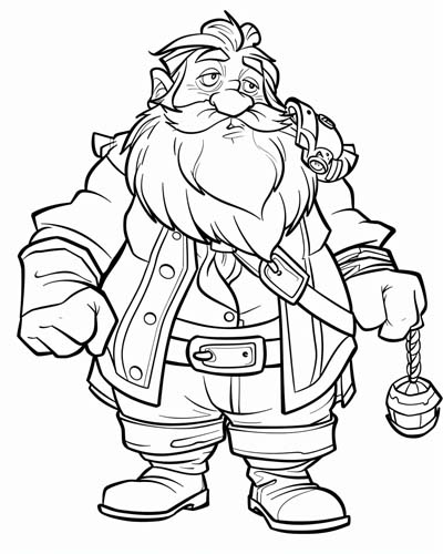 cartoon pirate Benjamin Hornigold coloring page