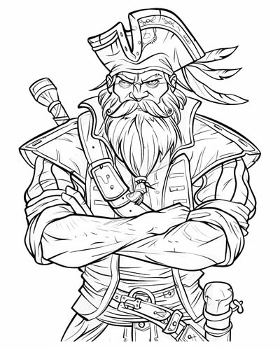 blackbeard the pirate coloring page