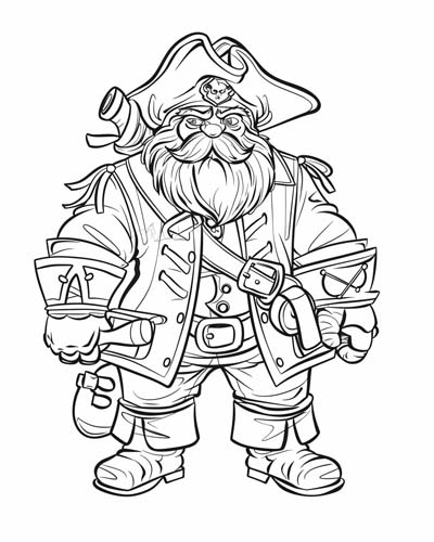 blackbeard the pirate coloring page