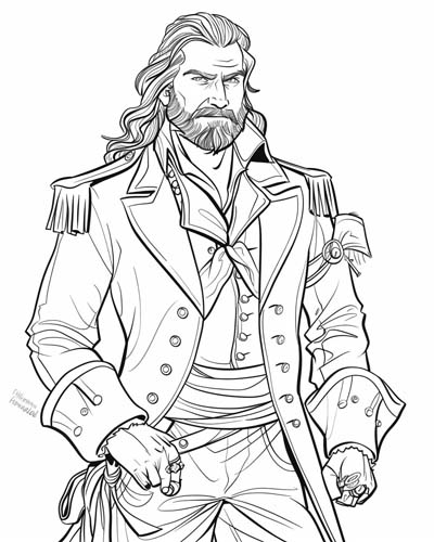 younger blackbeard the pirate coloring page
