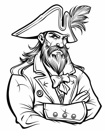 cartoon Pirate Calico Jack coloring page