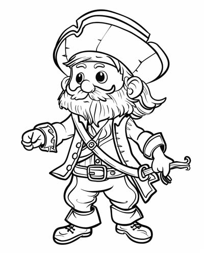 Pirate Captain Kidd coloring page