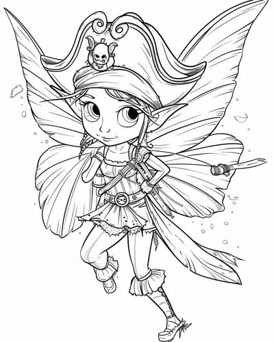 pirate Fairy coloring page
