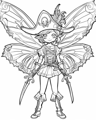 pirate Fairy coloring page