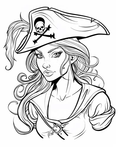 pirate sorceress coloring page