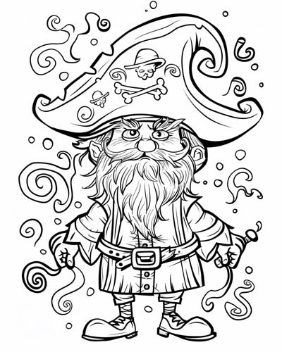 pirate wizard coloring page