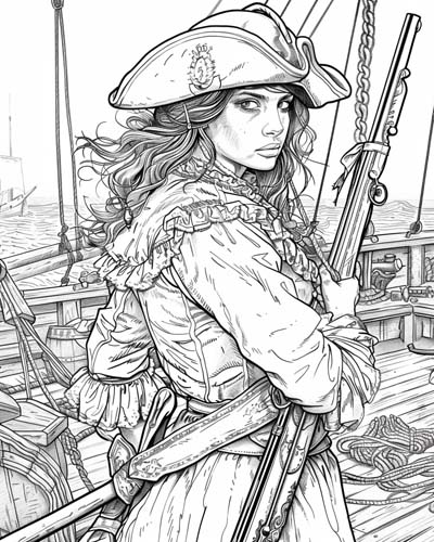 Pirate Mary Read coloring page