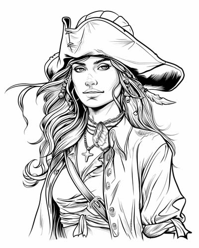 Pirate Mary Read coloring page