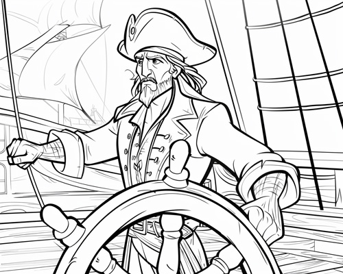 pirate captain coloring page