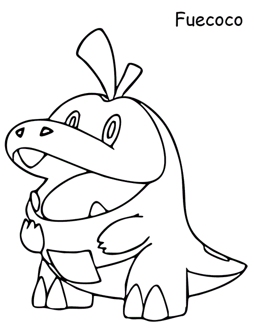 Pokemon coloring page of fuecoco